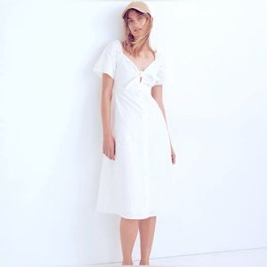 NEW~ Madewell Eyelet Tie-Front Midi Dress Size 2